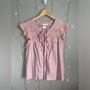 Lavender Lace Sleeve Top